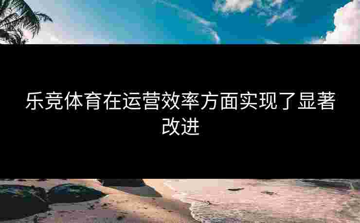 乐竞体育在运营效率方面实现了显著改进